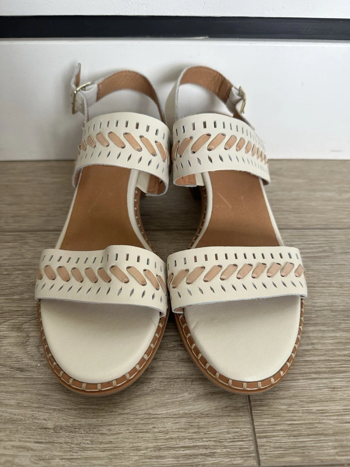 Zapato de mujer Pikolinos Blanes de tacón 41/10-10,5 sandalia con cordones de cuero blanco nuevo sin caja Foto 2 de 4