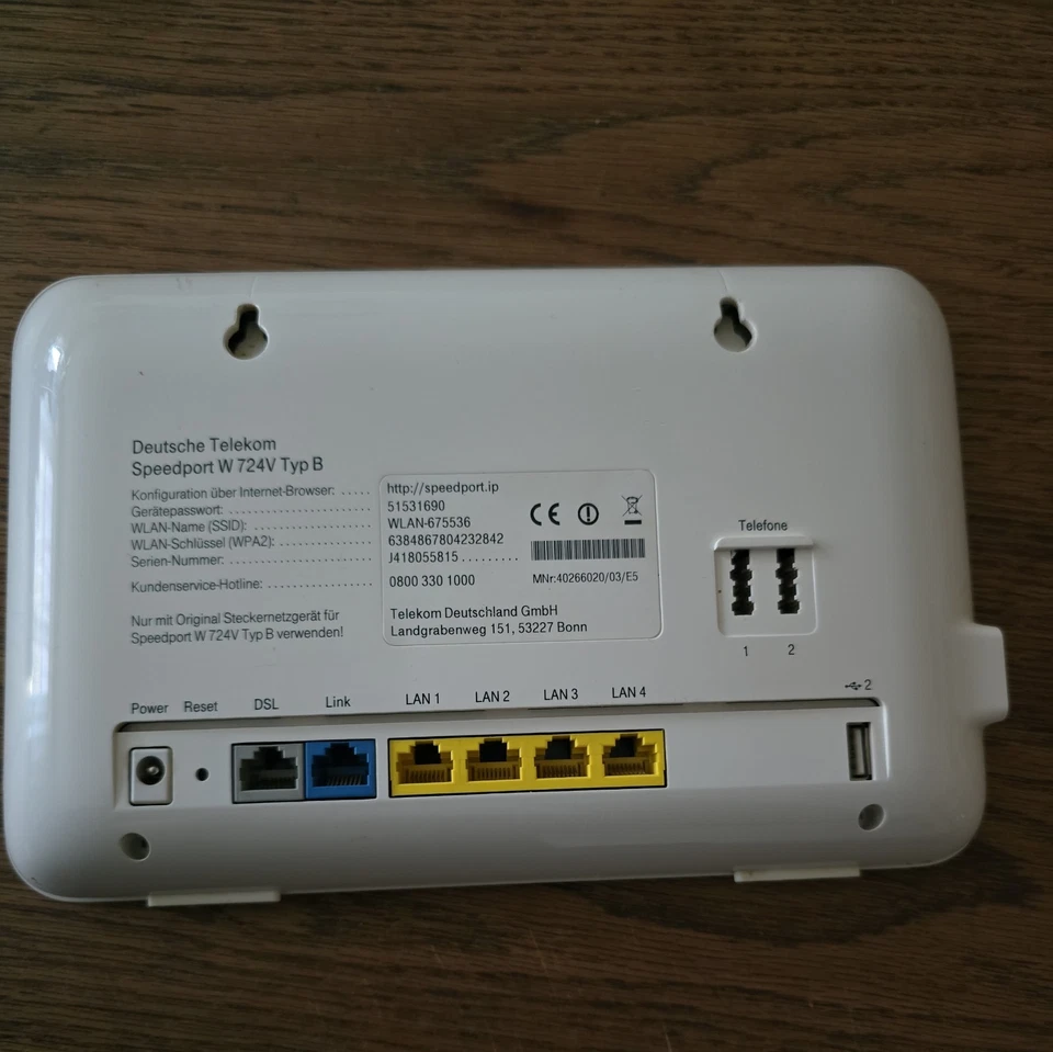 Telekom Speedport W 724V 4-Port WLAN-Router  - Bild 2 von 2