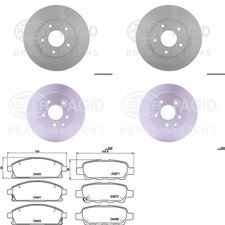 HELLA PAGID BREMSENSET VORNE + HINTEN passend für NISSAN X-TRAIL T30