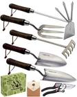 6 Piece HeavyDuty Stainless Steel Garden Hand Tool Set RustResistant for Veget