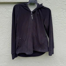 Calvin Klein Performance Womens Hoodie Black Medium M 19”P2P 24”L  Dry Full Zip