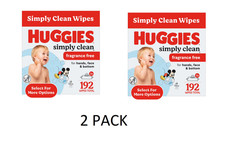 2 PACK Huggies Simply Clean Fragrance-Free Baby Wipes 3 Flip-Top Packs