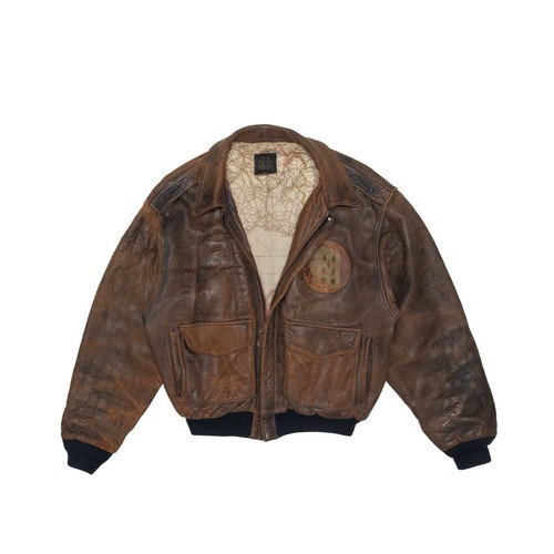 Vintage Avirex 1985 Sack Time Pin Up Type A-2 Flight Brown Lederjacke Herren: L - Bild 3 von 15