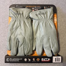 Plainsman Fleece-Lined Heavy Duty Cold Weather Cowhide Work Gloves, 2 Pair