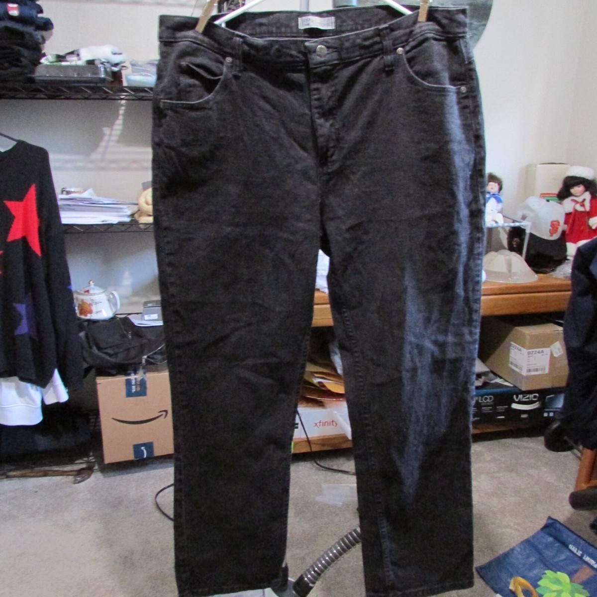 Lee Riders Women's Black Straight Leg Relaxed Fit Stretch Jeans