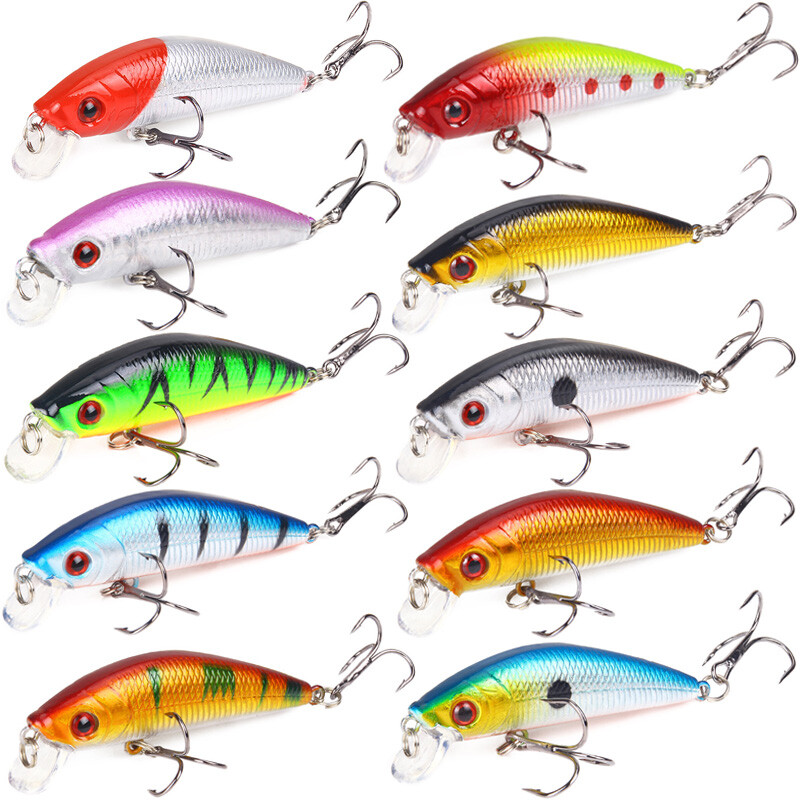 5-Pack Mini Crankbait Fishing Lures - Shallow/Deep Diving For Bass, Trout, Pike (Fresh & Saltwater)