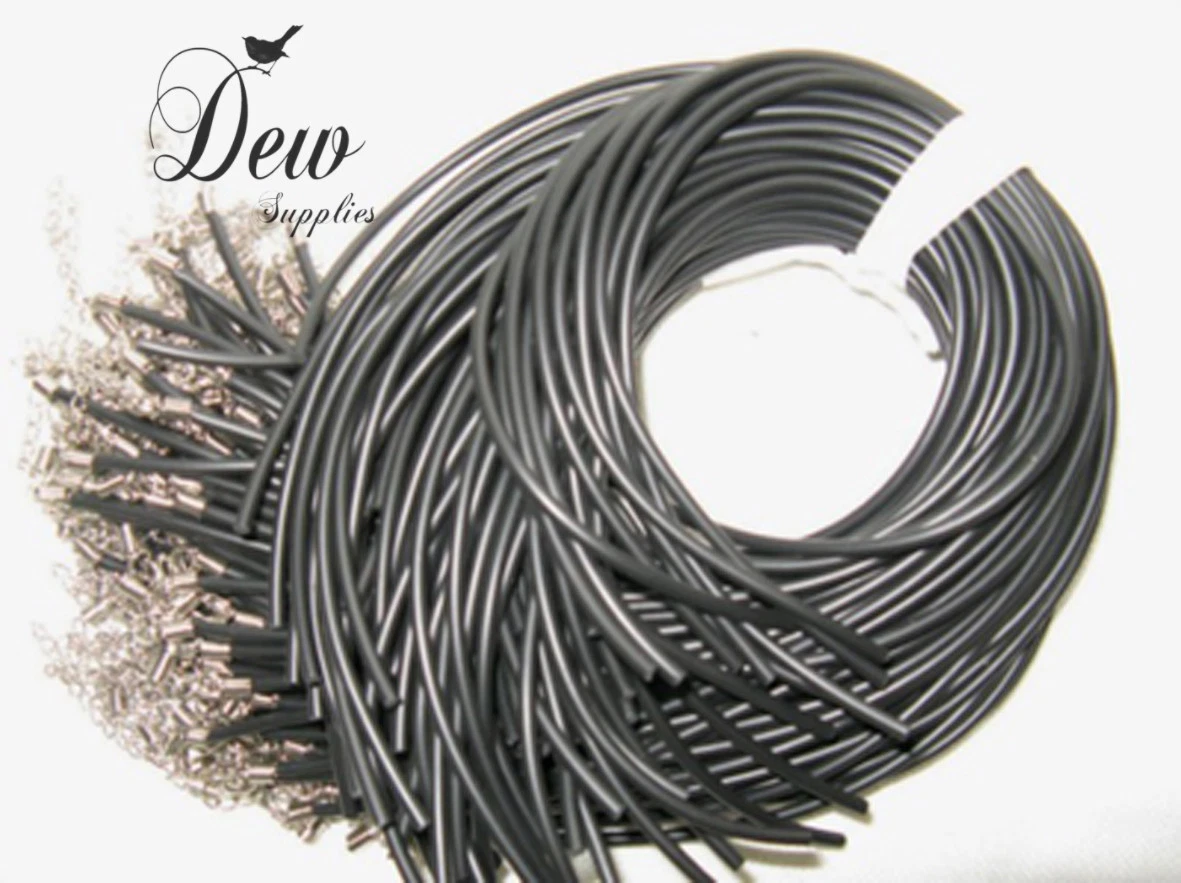Black rubber necklace cord deals