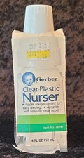 NOS Old Gerber Clear Plastic Feeder Baby Bottle Feeder 4oz Nurser Item 76141
