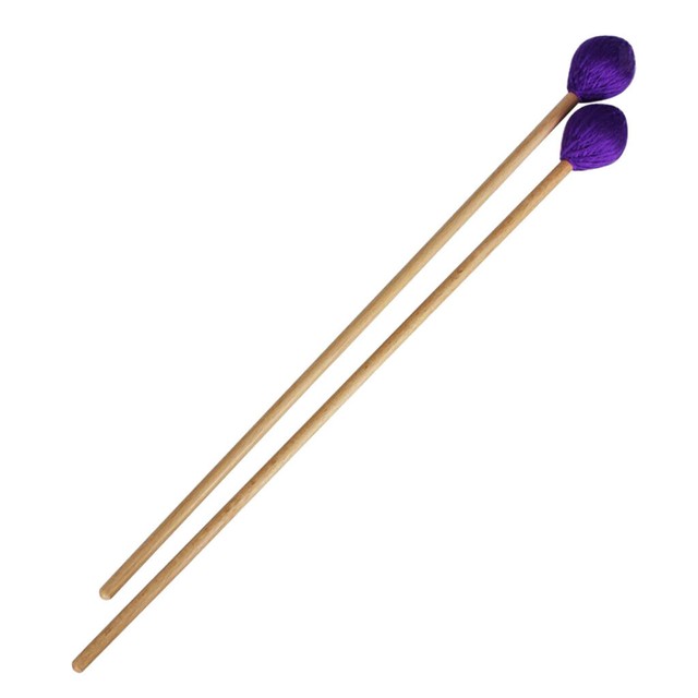 1 Pair Purple Yarn Head Marimba Mallets Xylophone Stick with Beech
