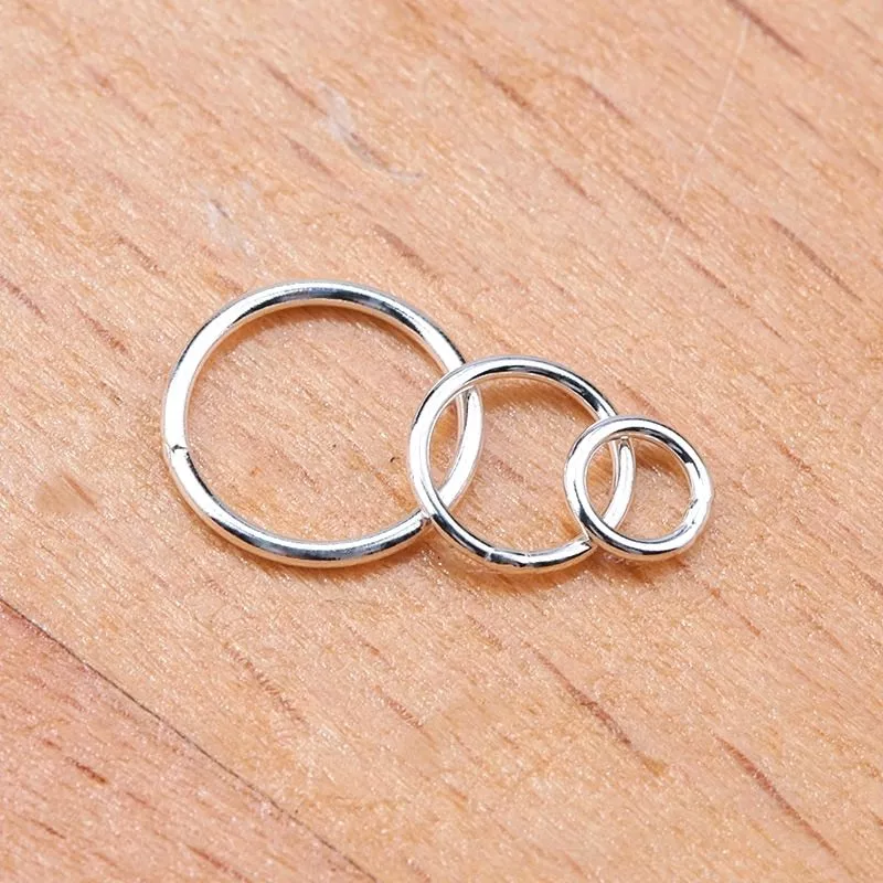 Small Textured Sterling Silver Open Jump Rings (set of eight