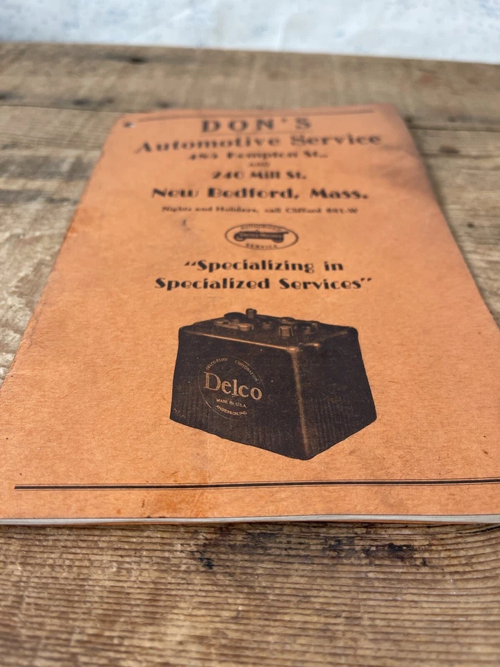 ORIGINAL UNITED MOTORS SERVICE BINDER DELCO Dons Automotive Service Notebook Nuevo de Lote Antiguo Foto 2 de 4
