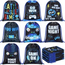 16 Pieces Video Game Party Favors Bags 7 x 9.8 Inch Gaming Party Drawstring B...