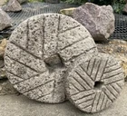 STONE GARDEN LARGE RUSTIC PAIR OF MILLSTONES MILLSTONE GRINDSTONE ORNAMENT