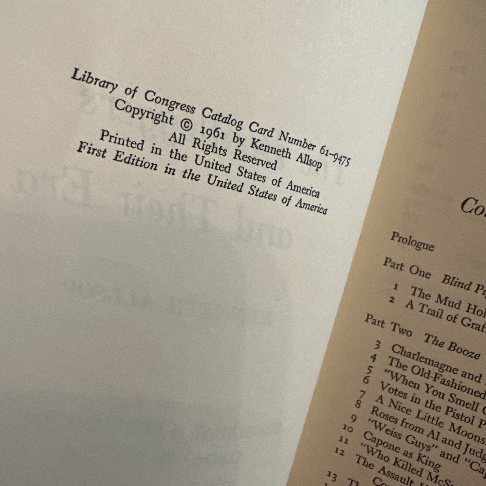 the Bootleggers and their Era Kenneth Allsop Doubleday 1961 HC Dust Jacket 1st