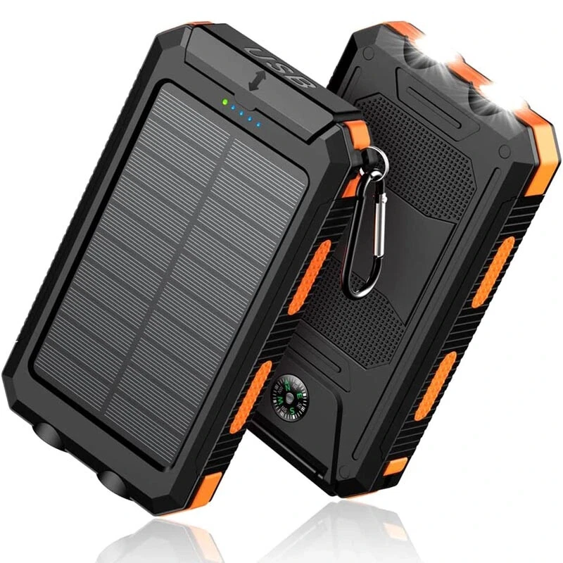 10000mAh Portable Fast Charging Power Bank 2USB Solar Charging with Flashlight - Image 3 of 4
