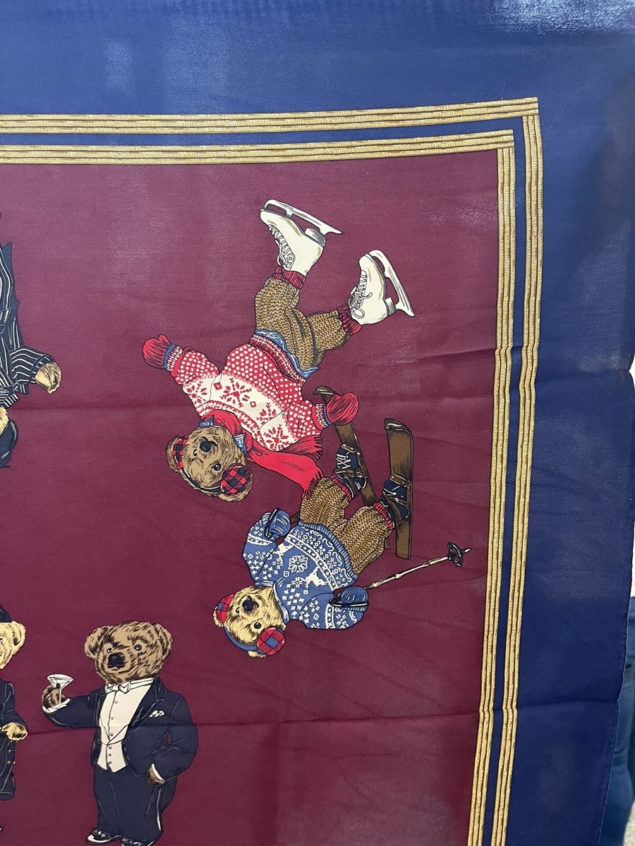 VTG 80s Ralph Lauren-The Polo Bear~ Silk Scarf. WOW | eBay