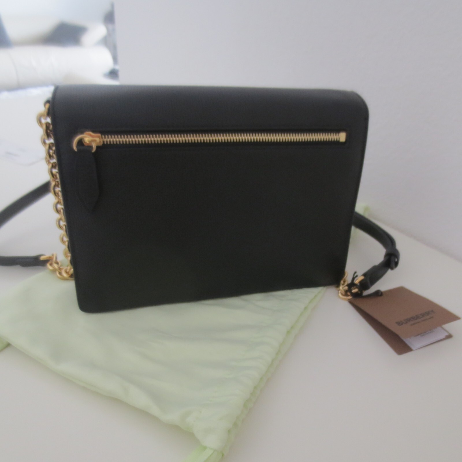 Burberry LUXURY Leder Tasche SM Schultertasche Black Schwarz /Gold  