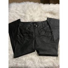 NWT Metrostyle black leather pants size 10 inseam 30.5 New