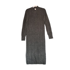 NEW A New Day Sweater Dress Womens S Gray Sheath Shift Ribbed Fuzzy Soft Girl