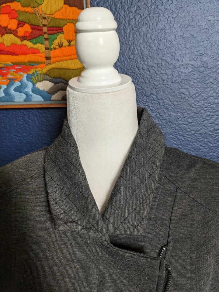 Sejour Nordstrom Gray Moto Zip Blazer Jacket PLUS Size 16 Wide Extra Extra Large - Image 2 of 4