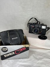 Vtg KONICA C35 FILM CAMERA Case Box Retro Point Shoot Art Photo Decor AS IS