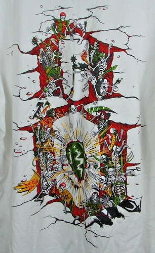 Men's Rebel 8 Skeleton Army Double Sided White T Shirt Size XXL - Picture 4 of 5