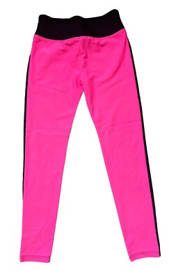 Sofi girls full length hot pink and black color block active leggings size 5