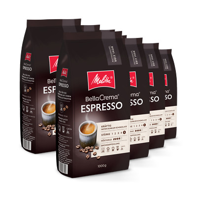 Melitta BellaCrema Espresso Kaffee-Bohnen, für Kaffee-Vollautomaten, im Set