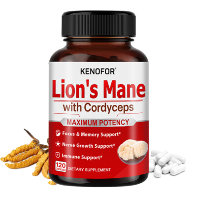Lion's Mane Supplement-Brain Booster,Support Focus, Cognition, Memory & Immunity