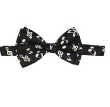 Black And White Musical Notes Bow Tie
