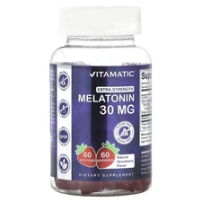 Melatonin Gummies, Natural Strawberry, 30 mg, 60 Gummies