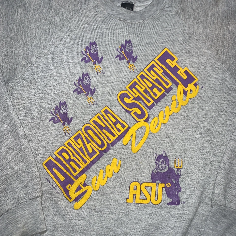 Vintage Arizona State Sun Devils Sweatshirt Size XL University Crewneck USA AOP - Image 2 of 4