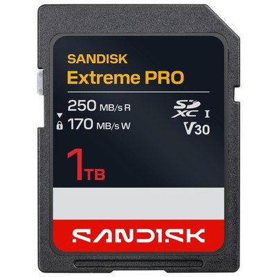 Sandisk Extreme Pro - Flash Memory Card - 1 Tb - Video Class V30 / ... NEW