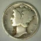 1921 D Silver Mercury Dime Circulated GOOD 10c US Type Coin 10 Cent Denver