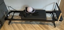 Aldi Pilates Reformer Stretch Machine Foldable Home Gym Equipment, Black
