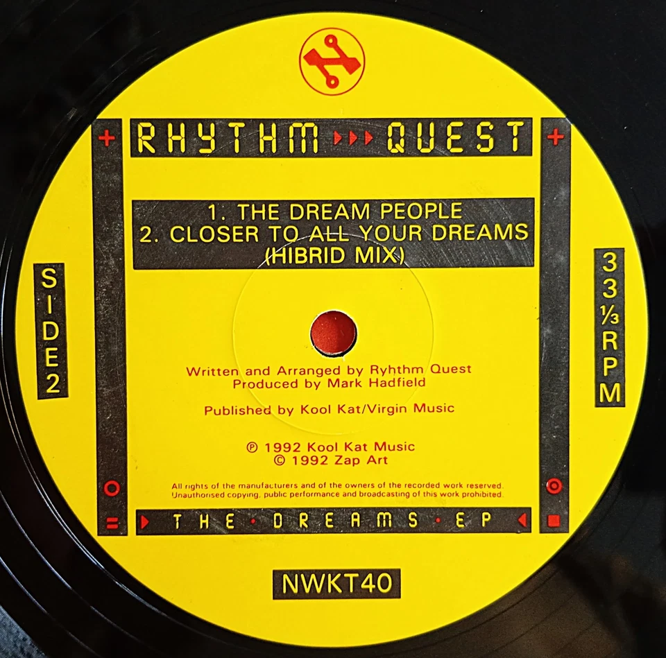 RHYTHM QUEST - THE DREAMS EP 12" VINYL 1992 NETWORK NWKT40 *VG/G* - Image 4 of 4