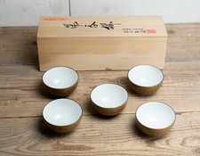 Antique Arita Ware Teacups 5pc Set Fukagawa Japan 13.5cm 5.3in 