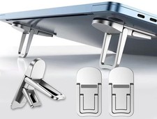 2PCS Foldable Laptop Stand, Portable Computer Keyboard Riser with 2 Adjustable A