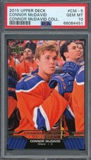 Connor McDavid 2015 Upper Deck Hockey Rookie Card RC #CM-5 Graded PSA 10. rookie card picture