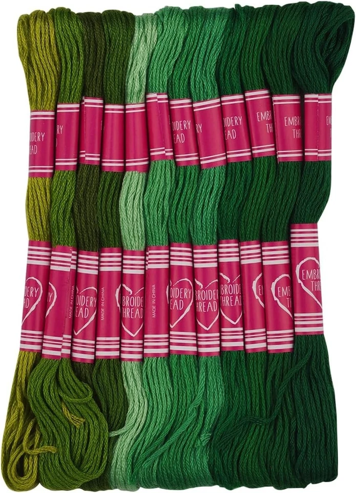 12 Skeins of Green Embroidery Floss – Perfect for Friendship Bracelets & Crafts - Image 2 of 4