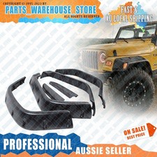 6PCS Pocket Rivet Fender Flares Textured Wheel Arches for Jeep Wrangler TJ 97-06