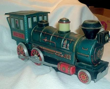 Vintage Western Tin Litho Train Engine Toy Modern Toys Japan
