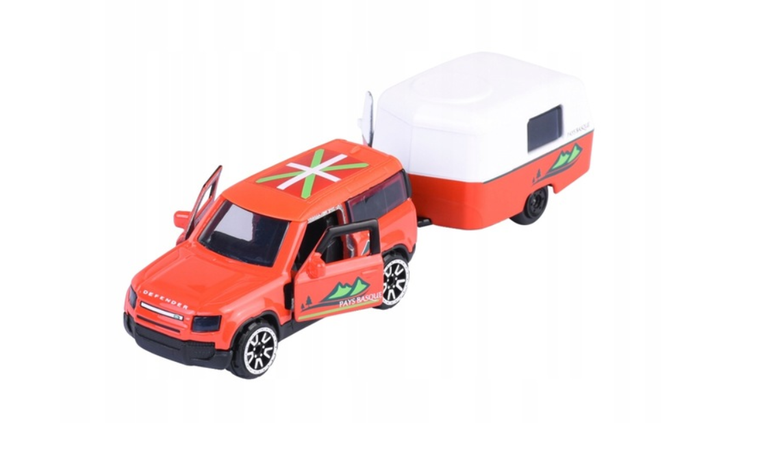 Car Land Rover Defender + Trailer Model Toy Diecast 1:64 Scale Majorette French