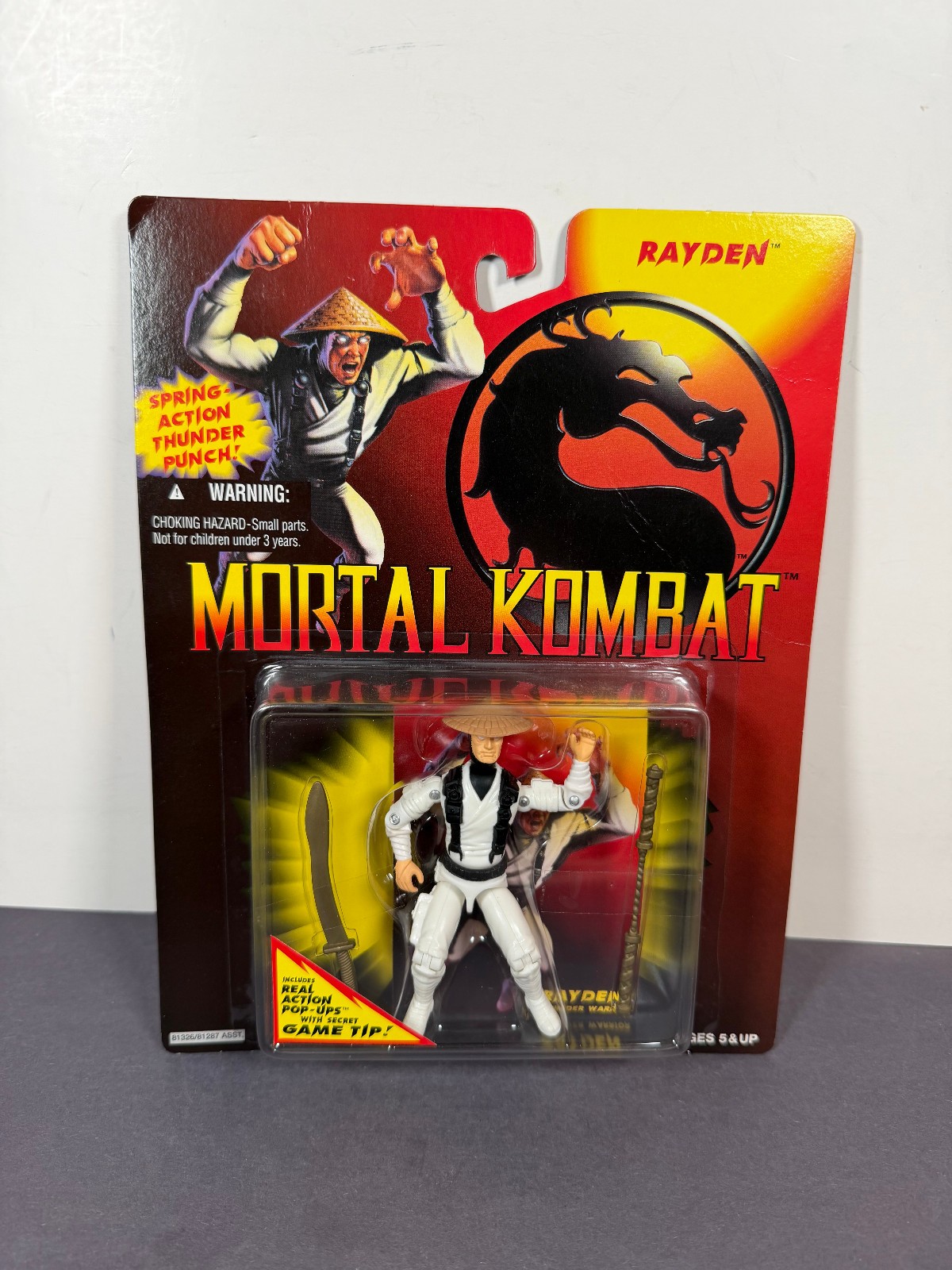 Mortal Kombat RAYDEN 4" Action Figure Vintage Hasbro 1994 Game Tip Movie
