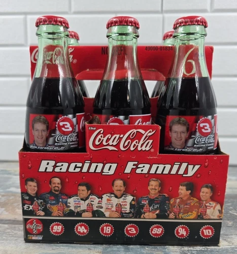 Coca Cola Coke Dale Earnhardt Jr #3 1999 Vintage 8 oz Bottles 6 Pack!