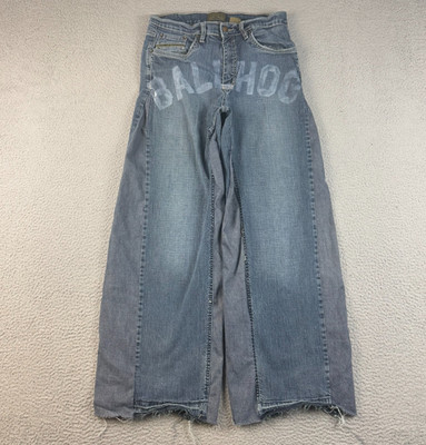 Men's Homemade Wide Leg Skater Jeans Mens 30x31 Urban Star Blue Denim Punk Goth