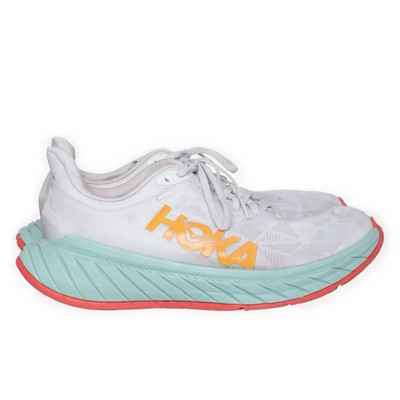 Hoka One One, Trainingsschuhe, Größe: 46 2/3, CARBON X 2, Weiß/Türkis/Rot #4HJ