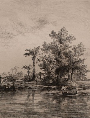Rhodos Meeresbucht Adria Mühle Albert Berg Griechenland Radierung Original
