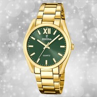 Festina Damenuhr Edelstahl Gold Festina Boyfriend Armbanduhr UF20640/4