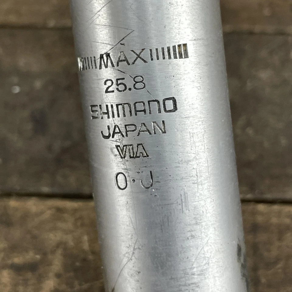 Tija de sillín Shimano Dura-Ace de colección 25,8 mm hecha en Japón plata 225 g bicicleta de carretera Foto 3 de 4